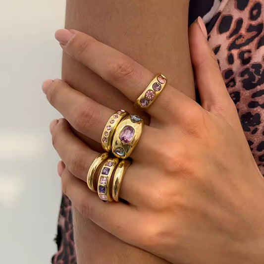 Anillos Cristales (6 piezas)