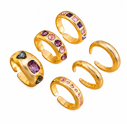 Anillos Cristales (6 piezas)